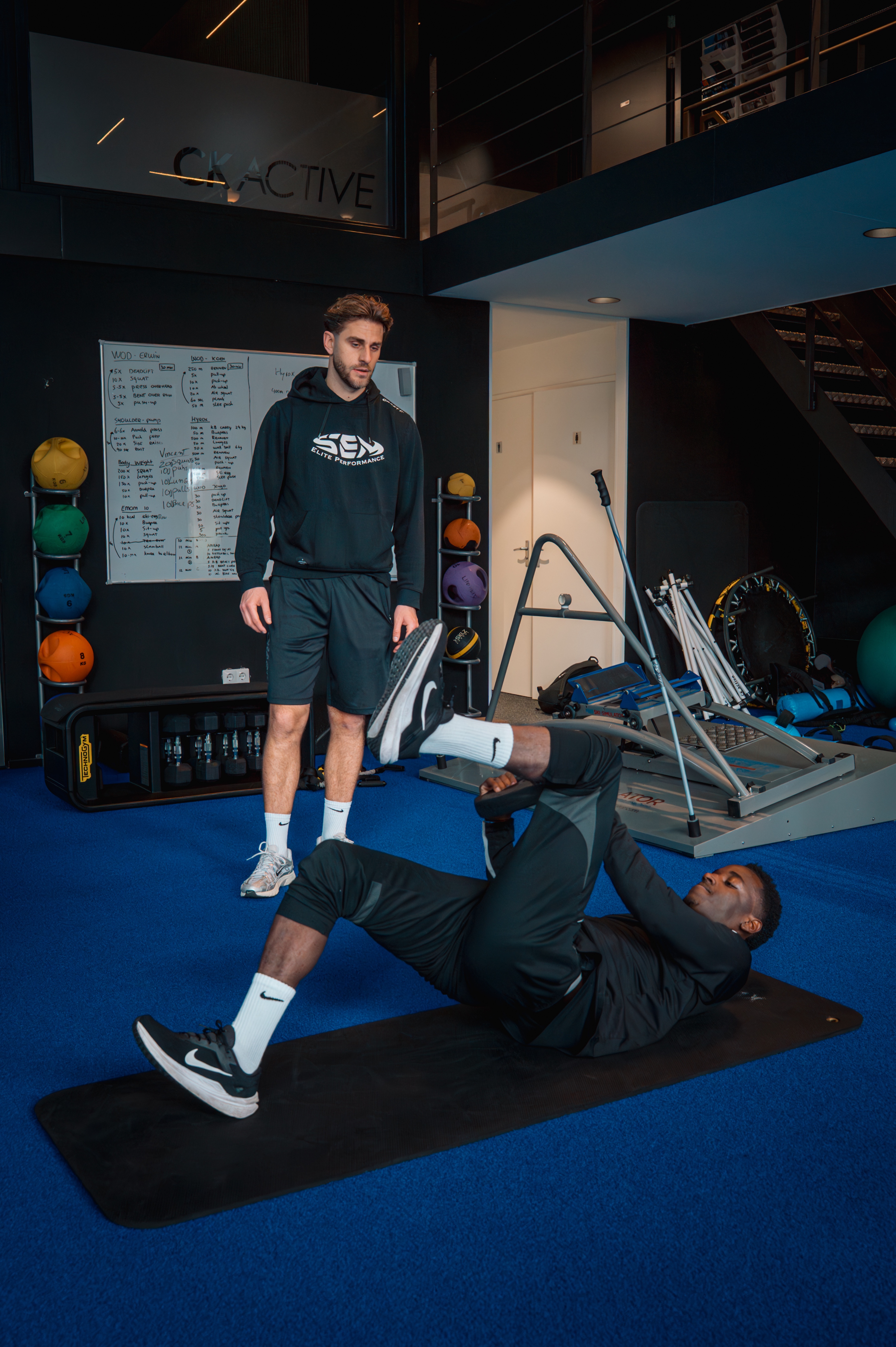 Sem van der Pijl tijdens training